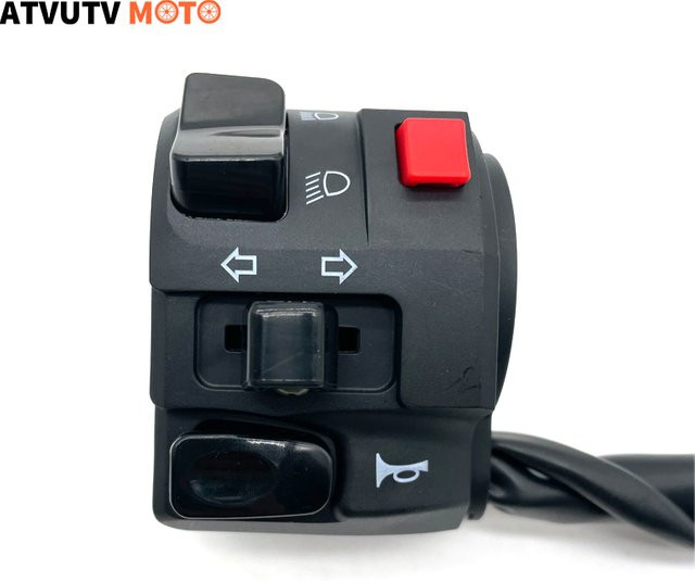 ATVUTV MOTO Motorrad Lenkerschalter für Hupe, Blinker und Warnlicht, Schwarz, 22mm - Bild 1