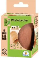 VEDES Würfelbecher aus Leder mit 6 Kunststoffwürfeln, Höhe: 8,5 cm - Bild 1