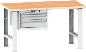 Lista Werkbank 27x36E Multiplex mit KEY Lock, grau und braun, B/T/H: 200 x 75 x 84 cm - Bild 1