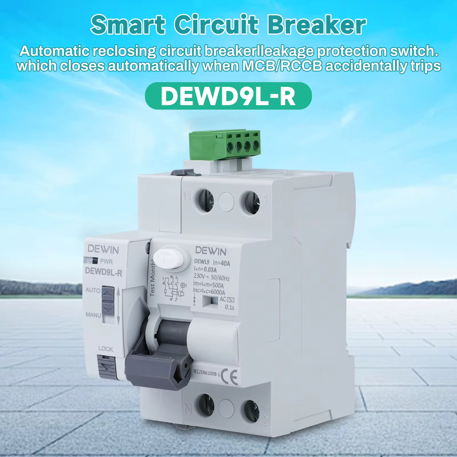 DEWIN RCBO Automatischer Leitungsschutzschalter mit Auslauf- und Überlastschutz, 2P, 30mA, 220V, Weiß - Bild 2