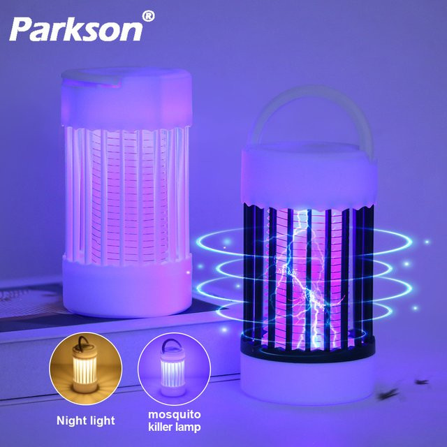 PARKSON Elektrischer Mückenkiller Tragbare USB-Aufladbare Insektenfalle Geräuschlos in Grün und Weiß - Bild 1