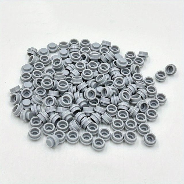 Yiran toy Bausteine 1x1 Runde Platte Pixel Art, 100-teiliges Set, hellgrau, ab 6 Jahren - Bild 1