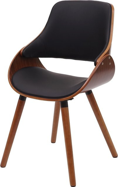 Esszimmerstuhl MCW-D23 im Retro-Design aus Kunstleder in Schwarz - Bild 1