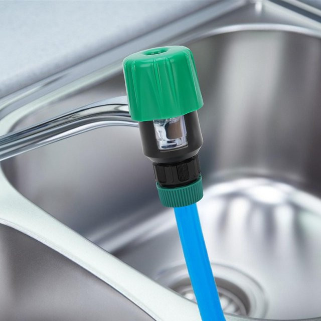 KaiSai Universeller Wasserhahn Schlauchanschluss Adapter für Garten und Küchenarmatur in Grün - Bild 1
