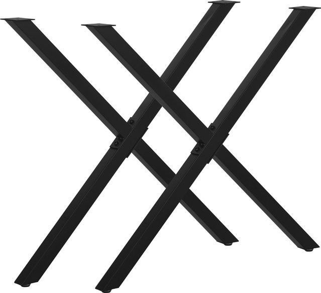 HOMCOM Tischbeine X-Form aus Stahl in Schwarz, 2 Stück, Höhe: 72 cm - Bild 1