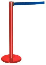 Guidesystems Gurtpfosten aus Metall in Rot mit blauem Gurt - Bild 1