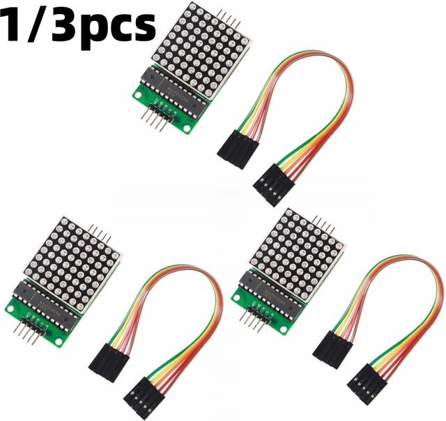 AOKIN MAX7219 Dot Matrix Modul 8x8 LED-Anzeigemodul für Arduino und Raspberry Pi mit 5-poligen Drähten - Bild 1