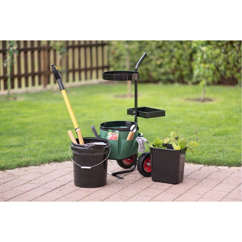 Westmann Universal Gartentrolley und Werkzeughalter, schwarz/grün, B: 40 cm, T: 56 cm, H: 104 cm - Bild 7