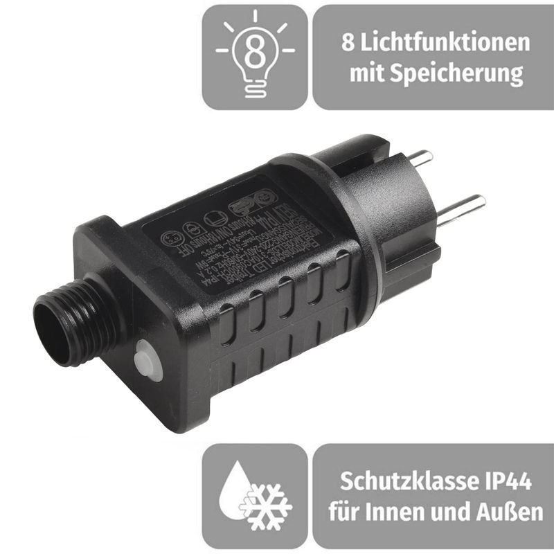 Kingroyal LED Netzteil mit Timer für Weihnachts-Lichterketten IP44 wetterfest - Bild 8