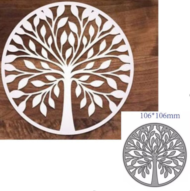 Rotundity Metall Schneidwerkzeug Schablonen Baum für DIY Scrapbooking und dekorative Prägung in Silber - Bild 2