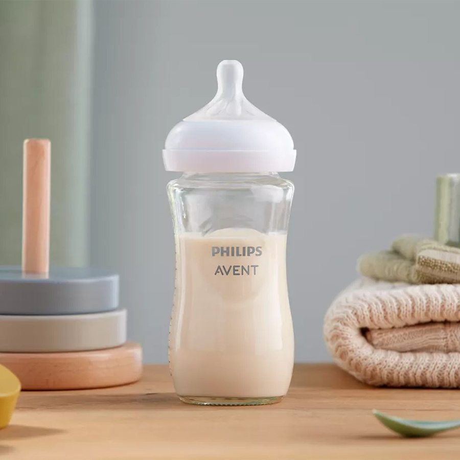 Philips Avent Natural Response Babyflasche aus Glas mit Silikon-Sauger, 240 ml, Transparent/Weiß - Bild 2