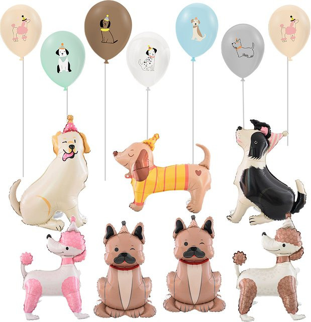 XMSJ Hunde-Party-Dekoration mit stehendem Hundeballon aus Latex für Kinder-Geburtstage - Bild 1