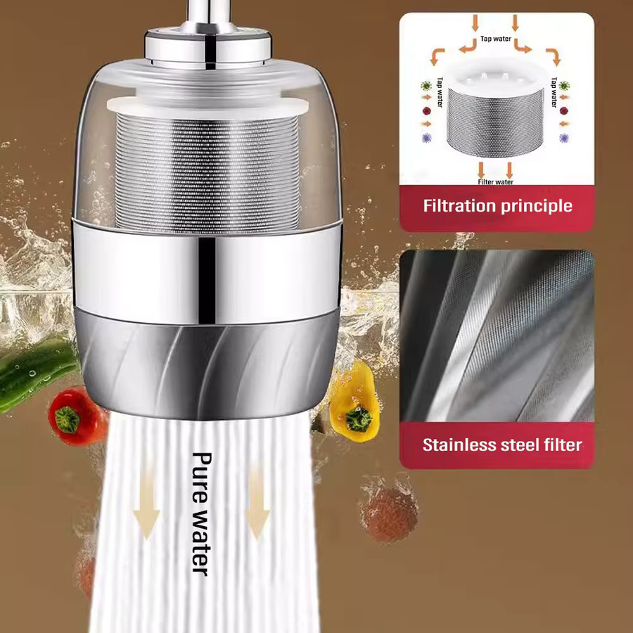 IOUHAPPY Wasserhahn-Leitungswasserreiniger mit abnehmbarem und waschbarem Edelstahl-Filter für die Küche - Bild 4
