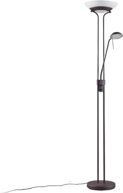 Lindby LED Stehlampe Yveta in Braun, 2-flammige Wohnzimmerleuchte im Landhaus Vintage Stil aus Metall, dimmbar - Bild 1