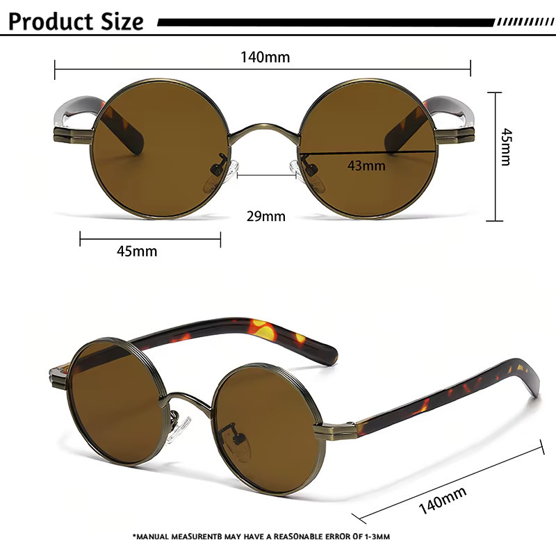 CATERSIDE Sonnenbrille, Rund, Metall, Vollrand, Unisex - Bild 3
