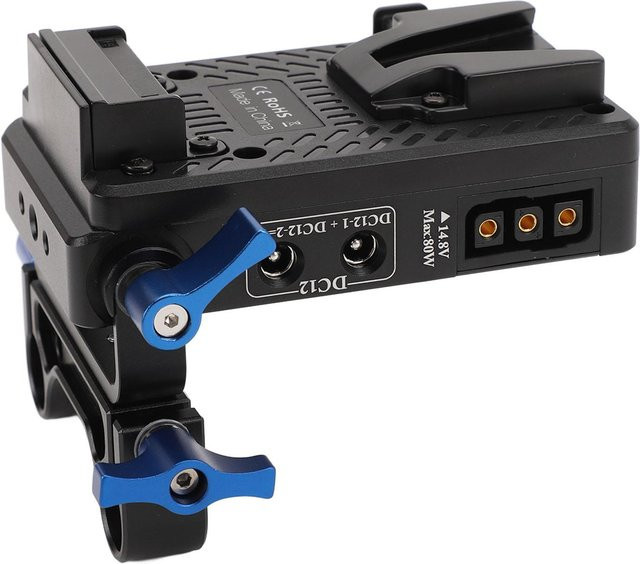 Ulanzi V-Mount Akkuplatte mit 7 Ausgängen als V-Lock Akkuplattenadapter für DSLR-Kameras und BMPCC 4K 6K Camcorder, Schwarz - Bild 1