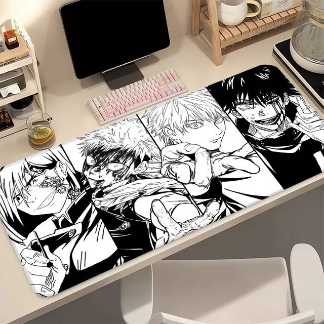 Bandai Jujutsu Kaisen Anime Gaming Mauspad mit genähtem Rand, Schreibtischunterlage Multicolor, B/T: 90 x 40 cm - Bild 1