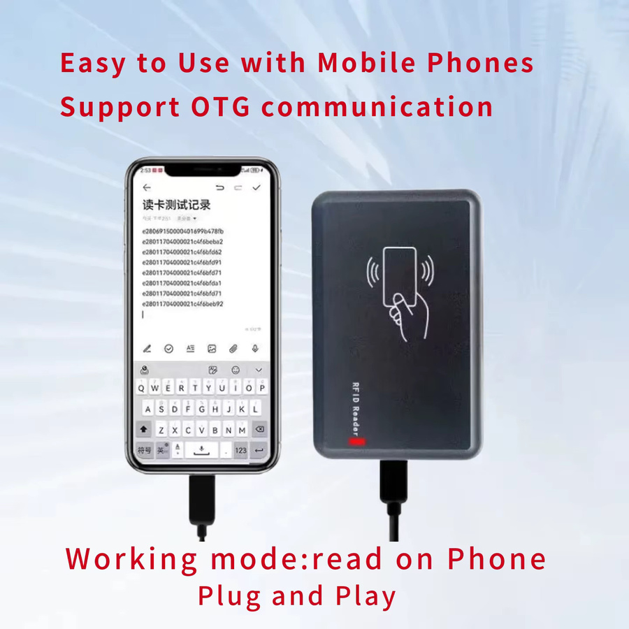ultrarfid UHF RFID Lesegerät und Schreibgerät 860-960MHz Schwarz, Tragbarer USB-Scanner für Android und iOS mit 5m Reichweite - Bild 1
