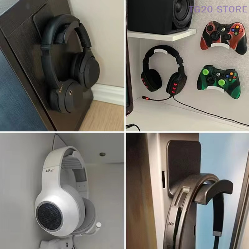 Universal Controller und Kopfhörer Halterung als Wandhalterung oder Untertisch-Aufhänger in Schwarz - Bild 3
