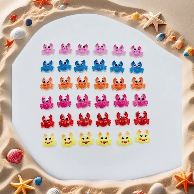 Zhou Nailart 3D-Krabben-Nagel-Charms, 100 Stück, farbig, glänzend - Bild 1
