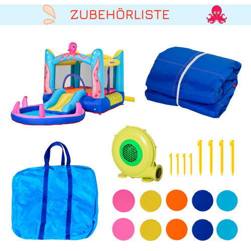 Outsunny Hüpfburg bunt mit kleinem Pool ab 3-8 Jahren - Bild 3