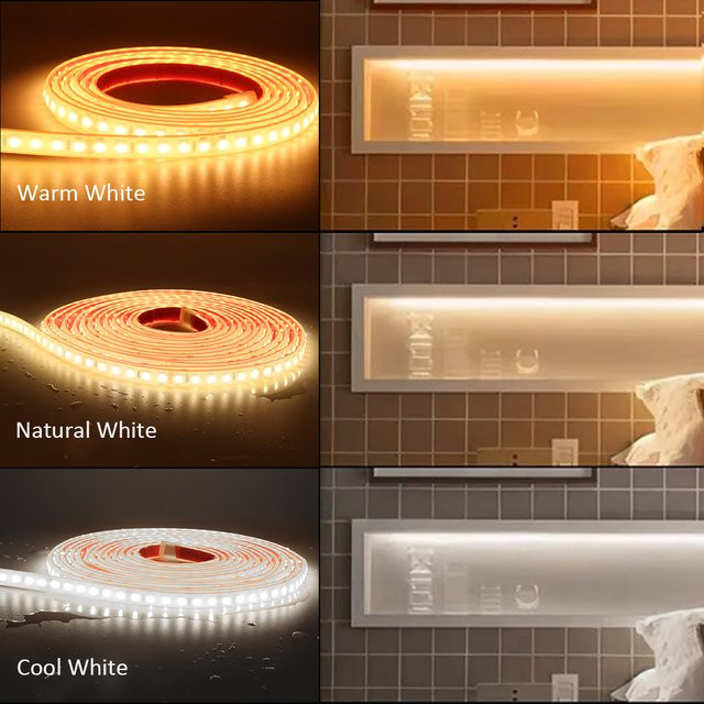 MJJC LED-Streifenlicht Warmweiß, 24 V, IP68 wasserdicht, SMD 2835 mit 120 LEDs, 1 m Länge - Bild 1