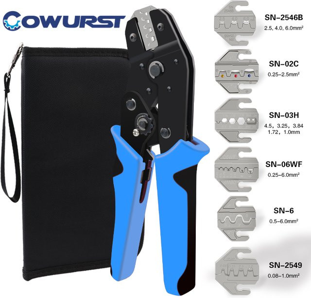 Cowurst Austauschbare Crimpzange 7,5 Zoll für Elektriker mit Federklinge zum Crimpen von Terminals - Bild 1