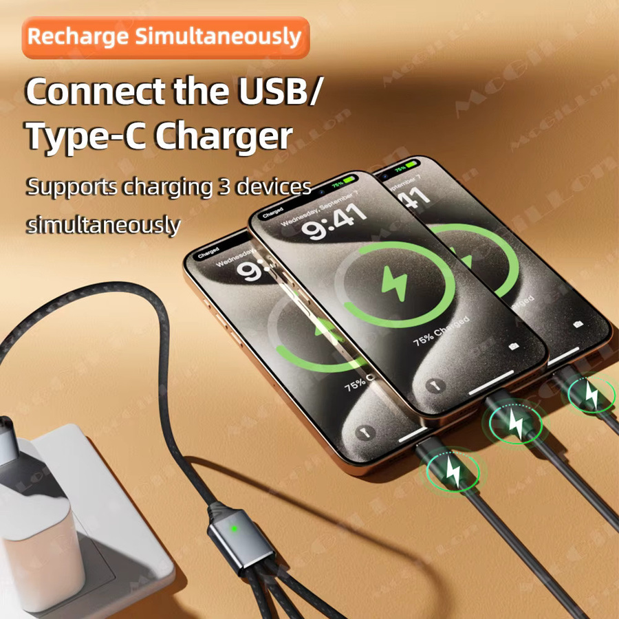 MCGILLON USB Typ-C Hub Splitter mit 3 Ports, OTG USB-C Adapter in Grau für MacBook, Tablet und Laptop - Bild 2