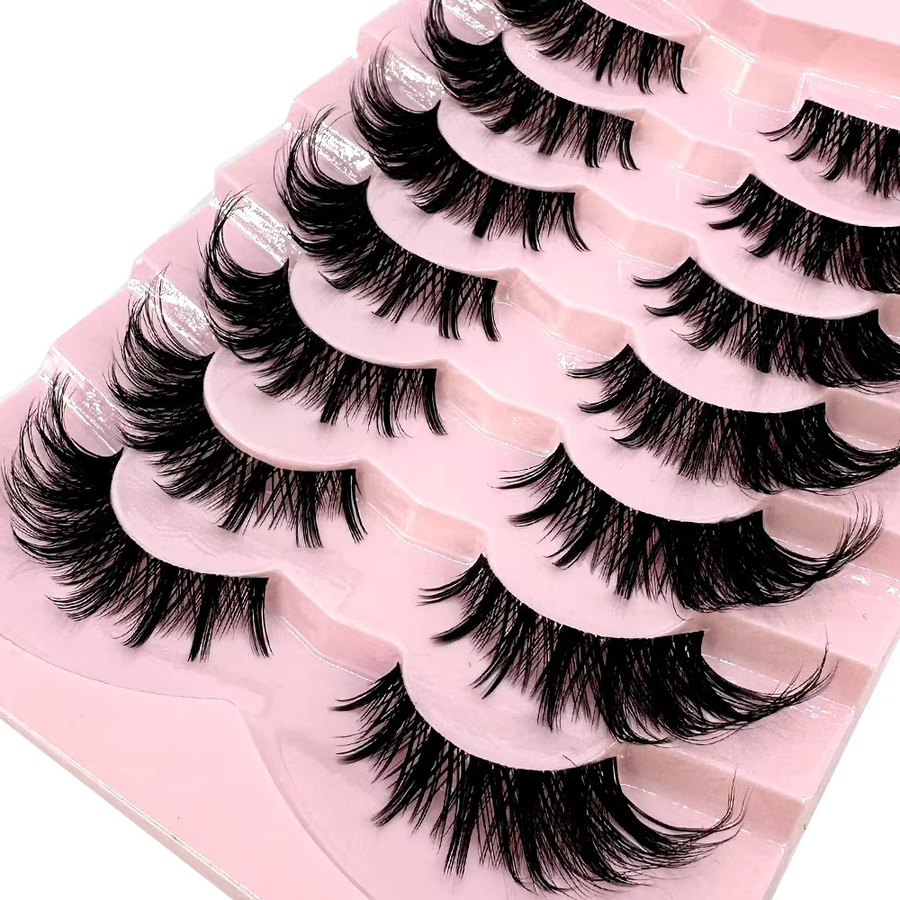 AMSDCN Manga Wimpern, 7/8 Paar, 3D-Nerz-Wimpern, natürlich, Unisex - Bild 4