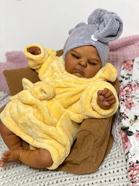NPK Neugeborenen-Babypuppe, Reborn-Puppe, 20 Zoll, Dunkle Hautfarbe, ab 0 Jahre - Bild 1