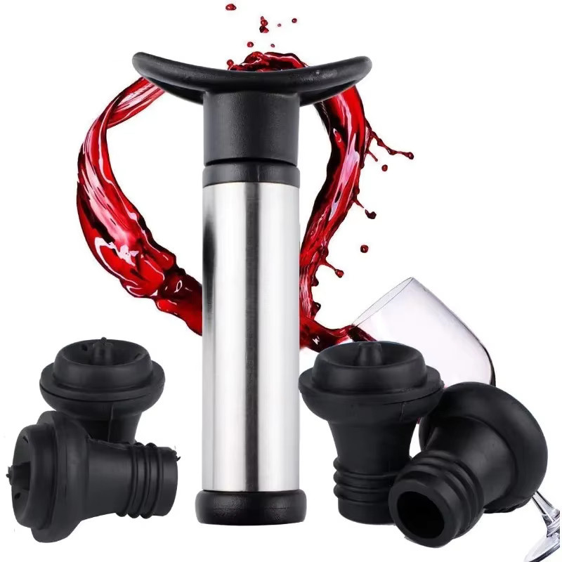 SUNFILI Weinkonservierer-Set aus Edelstahl in Silber mit Vakuumpumpe und Weinstopfen zur Frischeerhaltung von Wein und Bier - Bild 6