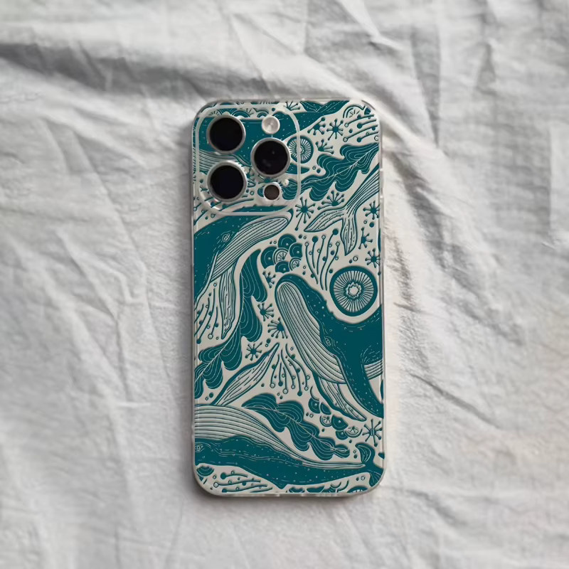 Marine Whale Softshell-Handyhülle für iPhone 17, 16, 15 Pro Max Plus Serie in Transparent - Bild 2