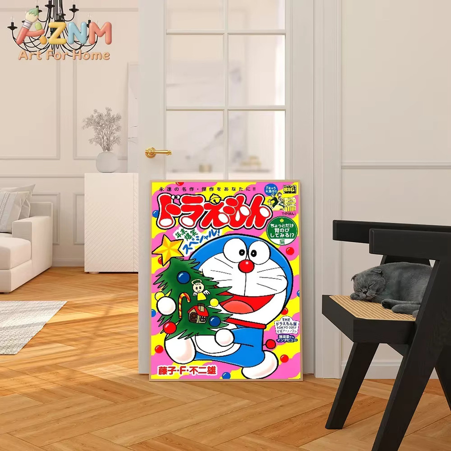 Kayou Vintage-Poster Doraemon Wandkunst aus weißem Kraftpapier in Multicolour - Bild 4