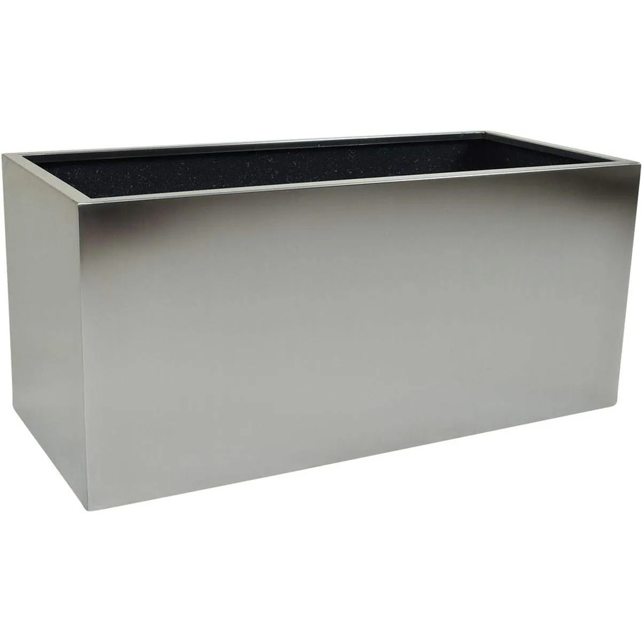 Vivanno Pflanztrog Maxi in Edelstahl Gebürstet, Farbe Silber, B/T/H: 100 x 45 x 45 cm - Bild 2