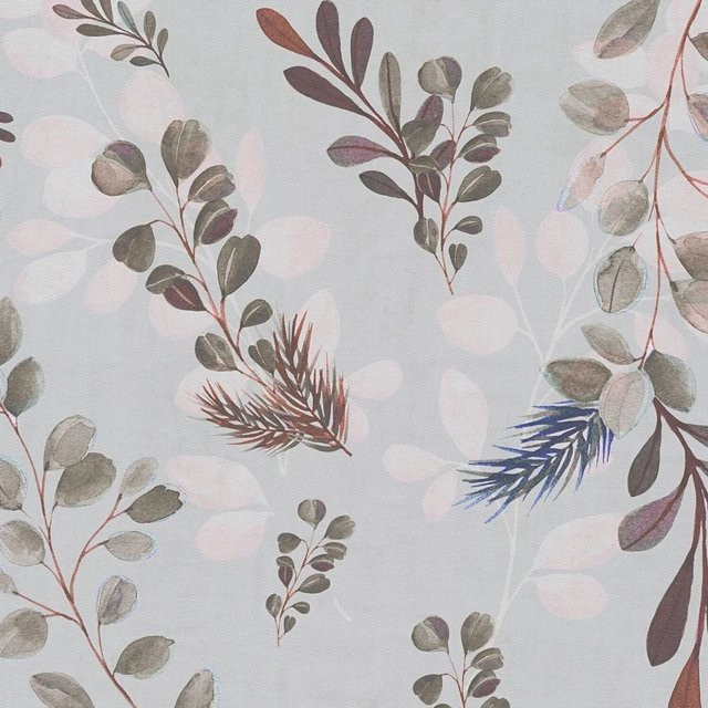 PROFHOME 782212-GU Natur Tapete Floral Matt in Grau, Wein-Rot, Blau und Braun, Vlies-Tapete mit botanischem Muster, Breite: 0,53 m, Länge: 10,05 m - Bild 1