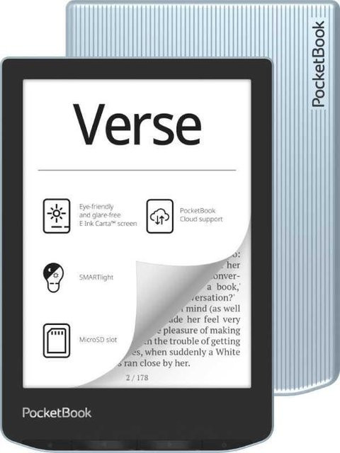 PocketBook Verse E-Reader mit 15,2 cm (6) E Ink Carta Display, 8 GB Speicher, Wi-Fi, Farbe: Blau/Schwarz - Bild 1