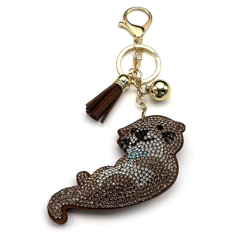 AFAWA Schlüsselanhänger Meerotter, Kristall, Gold, Unisex - Bild 3