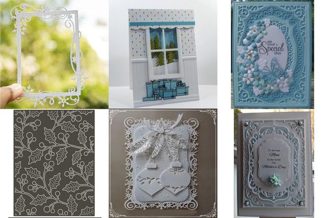 Metall-Stanzform mit rechteckigem Rahmen für Scrapbooking und Bastelarbeiten mit Weihnachtsmotiv - Bild 1
