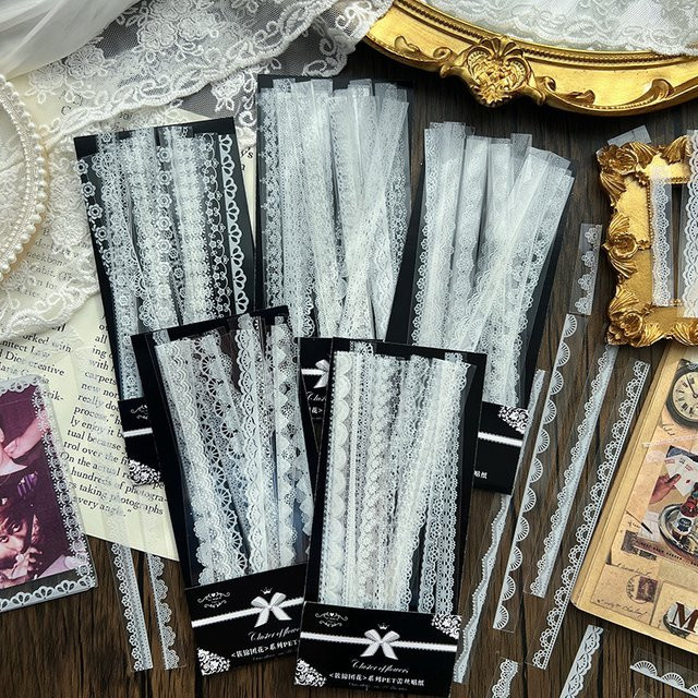30 Stück Kreative Streifen Aufkleber in Weiß für DIY Scrapbooking, Tagebuch und Planner Dekoration - Bild 1
