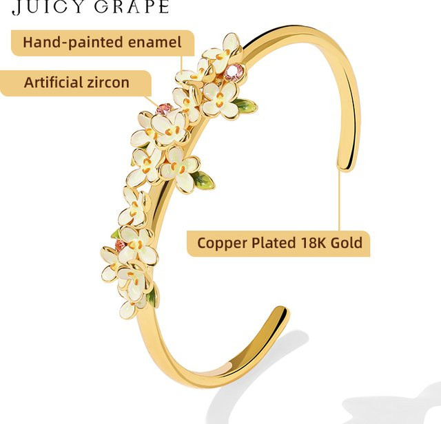 Juicy Grape Armreif, 18 Karat vergoldet, emailliert, Damen - Bild 1
