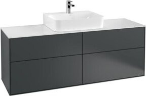 V&B Waschtischunterschrank Finion mit Wandbeleuchtung in Weiß lackiert, B/T/H: 160 x 60,3 x 50,1 cm - Bild 1