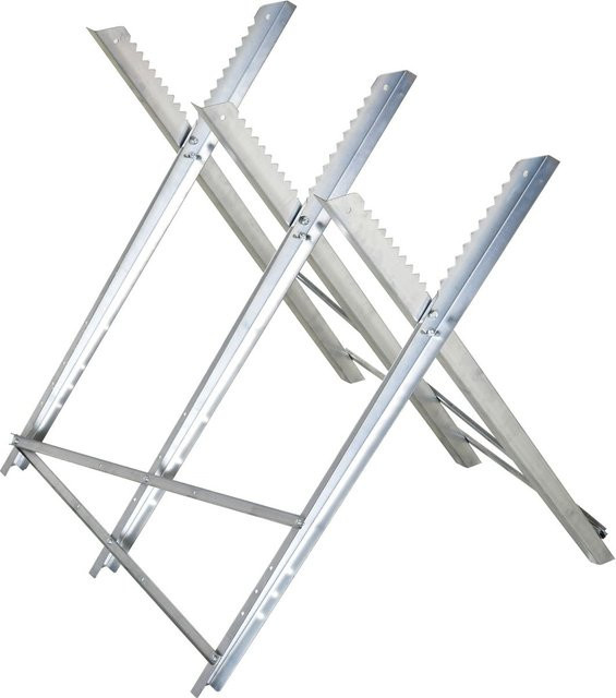 DURHAND Kettensägebock aus Stahl, zusammenklappbar, Silber, B/T/H: 83 x 83 x 79 cm - Bild 1