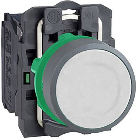 Schneider Electric XB5AA11C0 Drucktaster aus Kunststoff, tastend, Weiss und Grau, 22mm - Bild 1