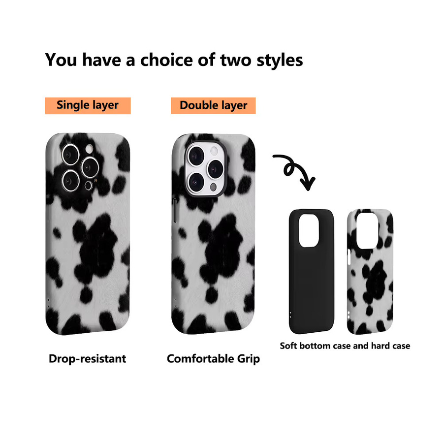 Handyhülle mit Kuh-Print für Apple iPhone 11 bis iPhone 17 Pro Max Plus in Multicolour mit doppelschichtiger Rückseite - Bild 2