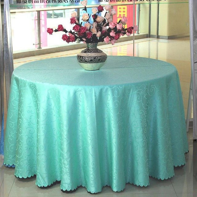 Beau Maison Tischdecke im Retro-Bauernhaus-Stil mit Lamm- und Blumenmustern, rund, Türkis, Durchmesser: 240 cm - Bild 1