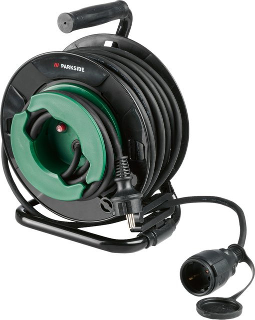 Parkside Kabeltrommel IP44 in Schwarz mit 25 m Kabellänge - Bild 1