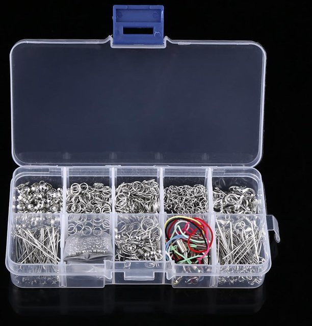DIYelecs Schmuckherstellungs-Kit, Kopfstifte, Kettenperlen, Bastelzubehör, blue - Bild 1