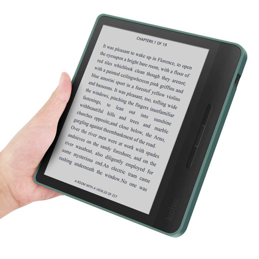 Moboons 2-in-1 Hülle für Kobo Libra Colour und Libra 2 mit transparenter Acrylrückseite und Wake/Sleep-Funktion in Grün - Bild 2