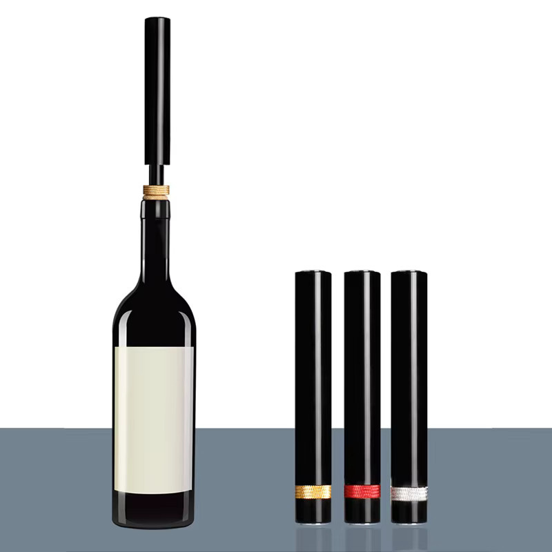 Edelstahl Wein Korkenzieher mit Luftdruck-Flaschenöffner in Schwarz und Gold für Küche und Bar - Bild 3