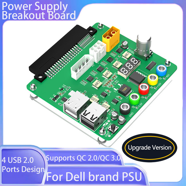 Netzteil-Breakout-Board Dell PSU-Adapter mit einstellbarem Spannungsknopf und USB 2.0/QC 2.0/3.0 für 3,3 V/5 V/12 V - Bild 1